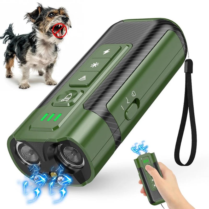 Bluejw Outdoor Self-Defense Electric Shock Dog Barking Control Ultrasonic Repeller with LED Flashlight - Handheld Rechargeable Dog Deterrent Training Device - Image 2